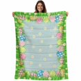 thumbnail image 1 of Green Easter Blanket Soft Cozy Warm Throw Blanket for Couch, Plush Fuzzy Flannel Fleece Blankets for Sofa, Spring Floral Eggs Elegant Pastoral Wooden Bed Blankets Lightweight Gifts for Women, 50"x60", 1 of 9