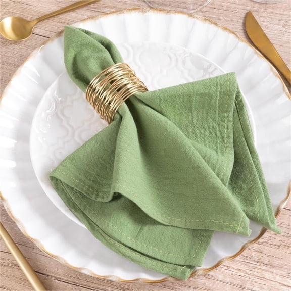 Green Easter Cloth Napkins Set of 6 Linen Cotton Dinner Table Napkins Cloth Bulk Washable