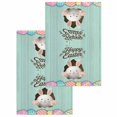 thumbnail image 1 of Green Easter Kitchen Dish Towels for Drying Dishes Set of 2, Spring Cartoon Bunny Colorful Eggs Wood Grain Waffle Weave Microfiber Hand Tea Bathroom Towels Quick Dry & Absorbent Towel 15.7x23.6, 1 of 7
