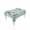 thumbnail image 1 of Green Easter Rectangle Tablecloth, Spring Cartoon Bunny Colorful Eggs Wood Grain Waterproof & StainResistant Tablecloth, Washable Oil-proof Table Cover for Dining/Party/Wedding/Buffet 54x108 In, 1 of 9