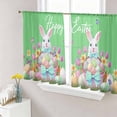 thumbnail image 1 of Green Easter Sheer Curtains 54 Inch Length 2 Panels Set Window Treatments, Spring Bunny Eggs Tulip Flowers Butterfly Rod Pocket Semi Curtains for Living Room/Bedroom/Kitchen Décor, 104"W x 54"L, 1 of 7
