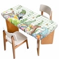 thumbnail image 1 of Green Easter Table Cloths for 6 Foot Rectangle Tables, Checkered Eggs Gnomes Bunny Elegant Pastoral Patio Waterproof Elastic Fitted Tablecloths, Washable Rectangular Table Cover for Camping, 1 of 8