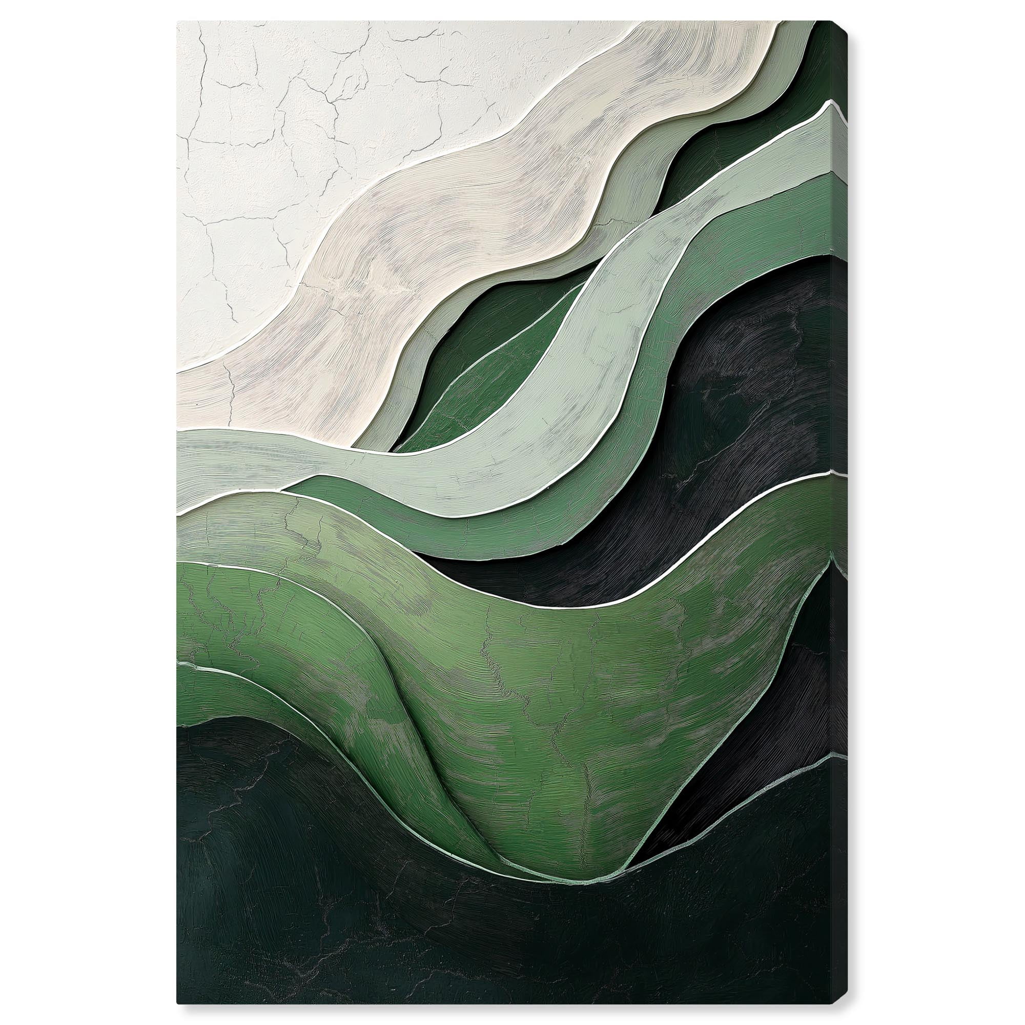 Green and Beige Abstract Canvas Art, 16" x 24"