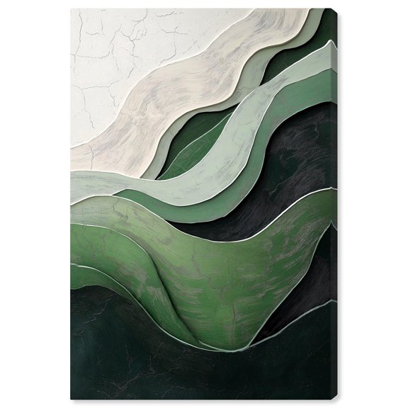 Green Echoes I Canvas Green Abstract Art by Art Remedy, Gallery Wrapped, 30" x 45"