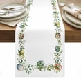 thumbnail image 1 of Green Eggs Easter Table Runner - 90 Inch Long, Kitchen Dining Table Runner Dresser Scarves, Leaves Elegant Pastoral Botanical Farmhouse Decor for Coffee Tables Wedding Party Banquet, 1 of 8
