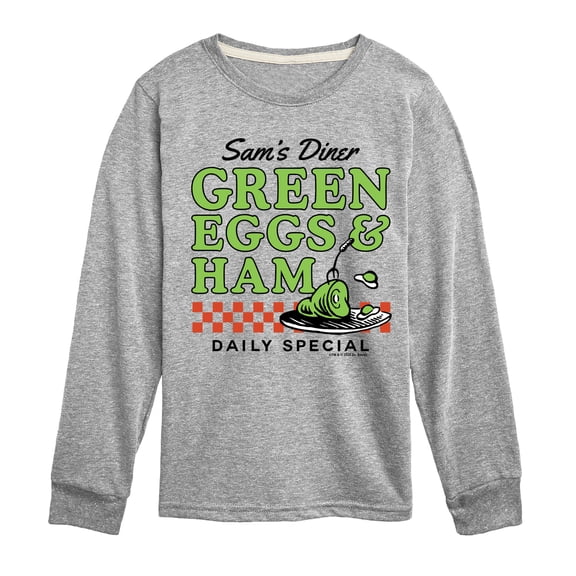 Green Eggs and Ham - Sam's Diner - Youth Boys Long Sleeve Graphic T-Shirt