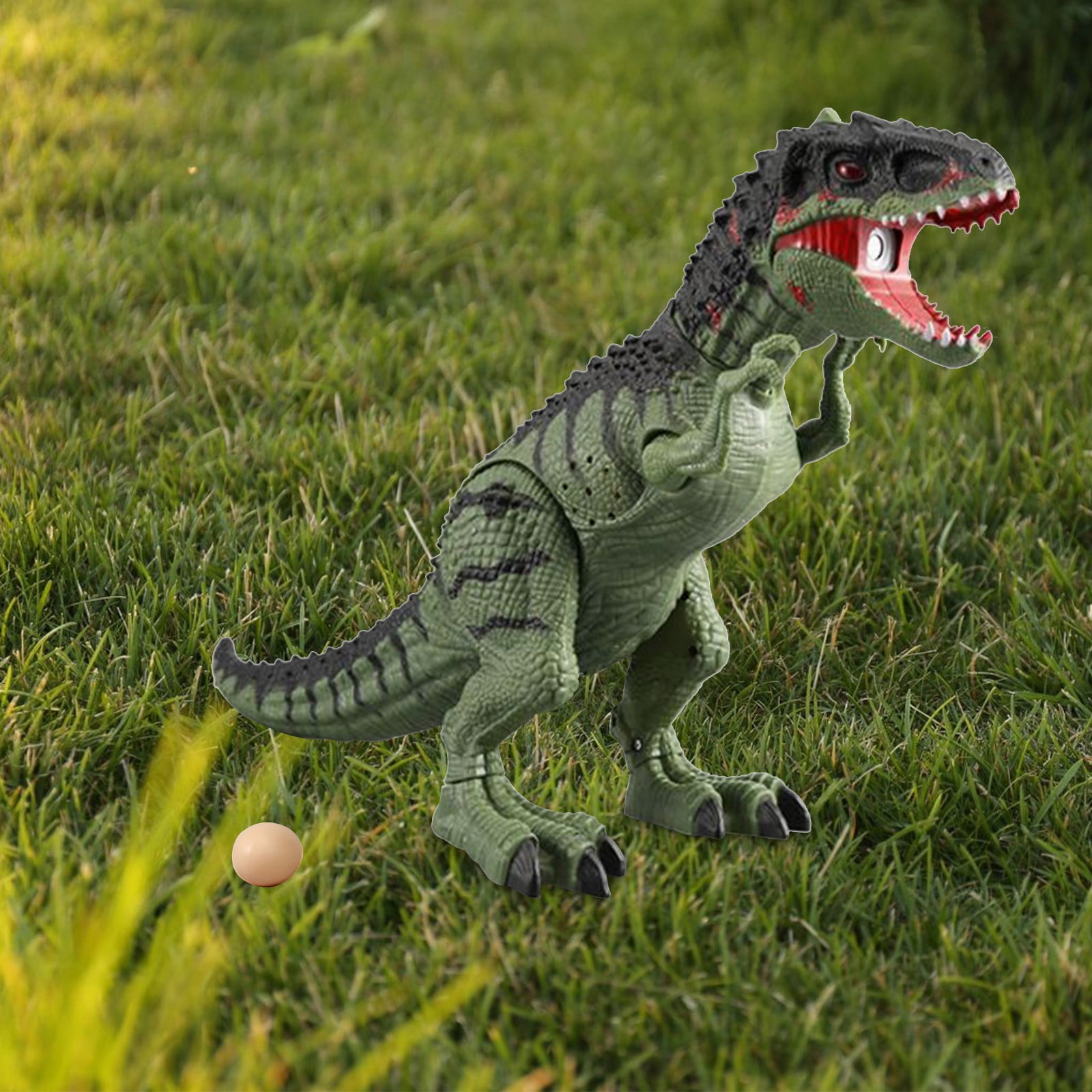 Green Electric Plastic Dinosaur Toy For Kids With Spray Walking Sound ...