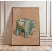 Green Elephant Poster Animal Wall ArtPaper Print