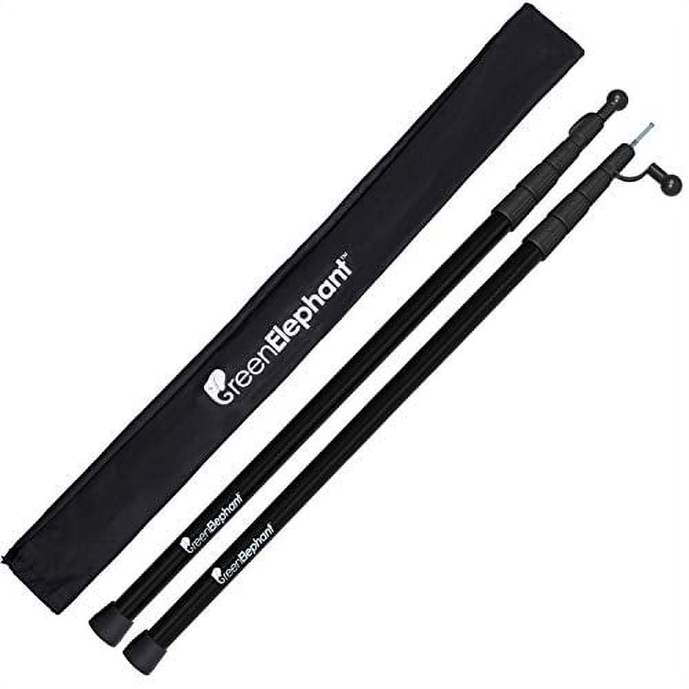 Black Adjustable Aluminum Telescoping Tent Poles Set of 2
