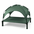 Resource Protection Green Elevated Dog Bed With Removable Sun Protection Shade Tent, 51
