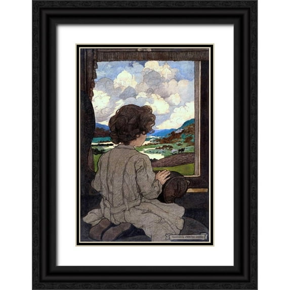 Green Elizabeth Shippen 23x32 Black Ornate Wood Framed with Double Matting Museum Art Print Titled - Journey