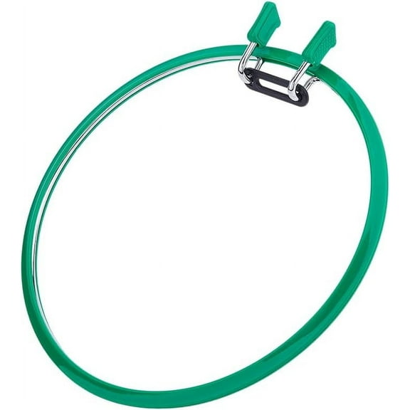 Green Embroidery Hoops Plastic Tension Stich Hoop Circle Cross Stitch Hoops Spring Tension Embroidery Hoops for Sewing Needlework DIY Embroidery Project
