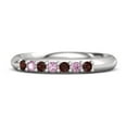 thumbnail image 1 of Red Garnet & Pink Spinel Half Eternity Dainity Band Ring 925 Sterling Silver Ring Thanksgiving Gift Valentine Gift Women Gift Size US- 6.5, 1 of 5