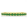 thumbnail image 1 of Green Emerald Eternity Stackable Eternity Band Ring 925 Sterling Silver Yellow Gold Plated Gemstone Jewelry For Women Gift, 1 of 5