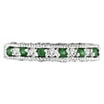 thumbnail image 1 of Green Emerald Eternity Stackable Wedding Band Ring 925 Sterling Silver Gemstone Jewelry For Women Gift, 1 of 5