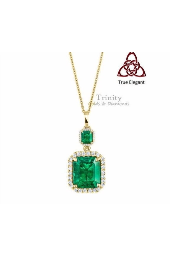 Green Emerald Pendant Necklace/Handmade Necklace/Emerald Dangle Pendant/Bridal Necklace/Gemstone Pendant Necklace/May Birthstone Necklace