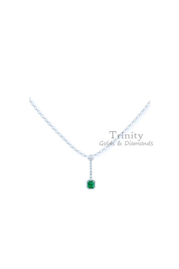 Green Emerald Pendant Necklace,Handmade Necklace,Long Dangle Emerald Pendant,Bridal Necklace,Gemstone Pendant Necklace,May Birthstone Gift