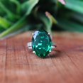 thumbnail image 1 of Green Emerald Ring, 925 Sterling Silver Ring, Statement Ring, Prong Setting Ring, Boho Jewelry, Unisex Jewelry, Artisan Jewelry, Pretty Ring, 1 of 6