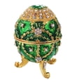 thumbnail image 1 of Green Enamel Easter Egg Jewelry Box Wedding Storage Container, 1 of 6
