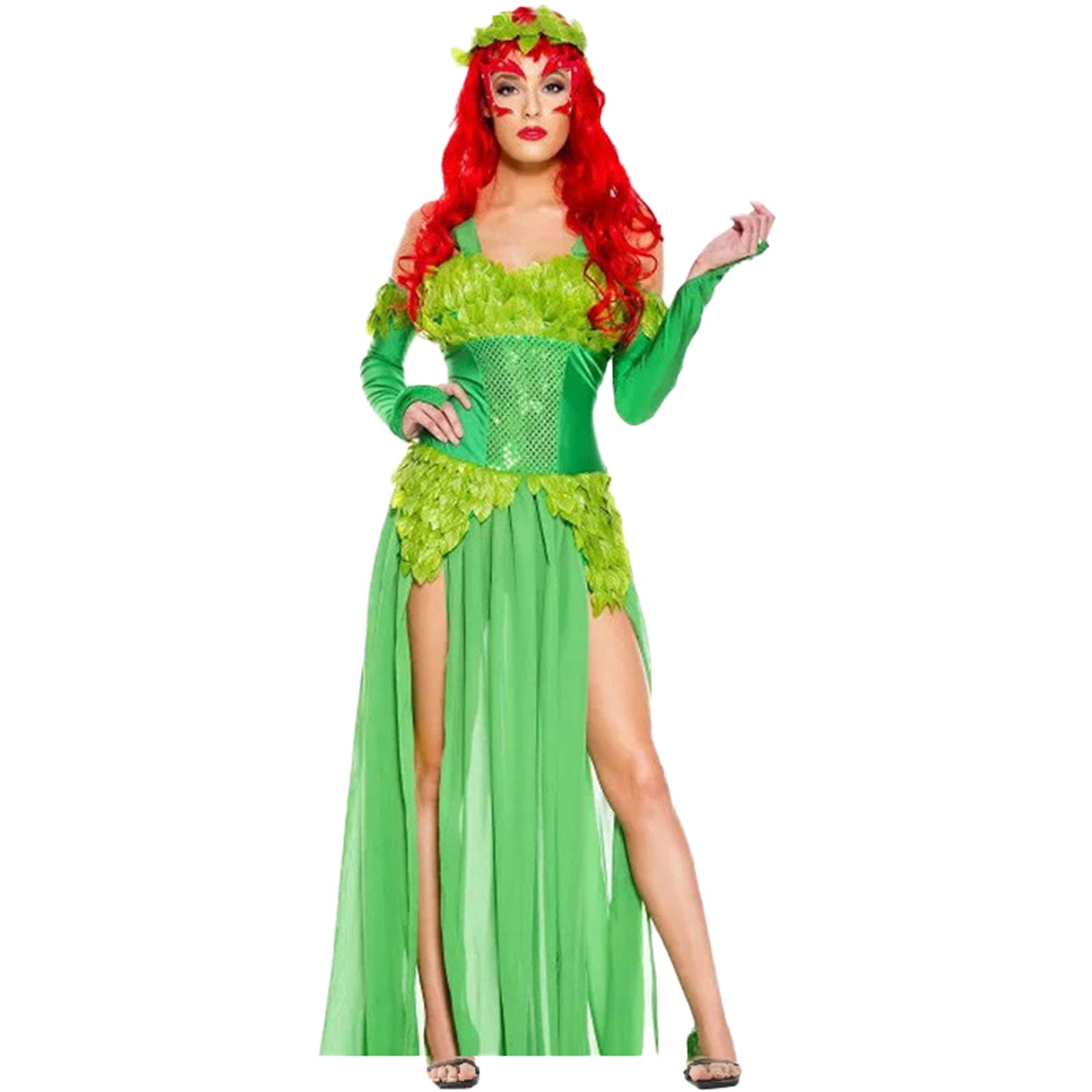Green Enchantress Dress For Masquerade Tree Role Play Outfit Witch