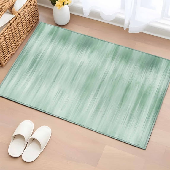 Green Entryway Rug 2'x3' Non Slip Front Door Mats, Modern Abstract Art Ombre Striped Entrance Rugs Indoor Outdoor Carpet, Washable Floor Mats Small Area Rug for Bedroom Kitchen