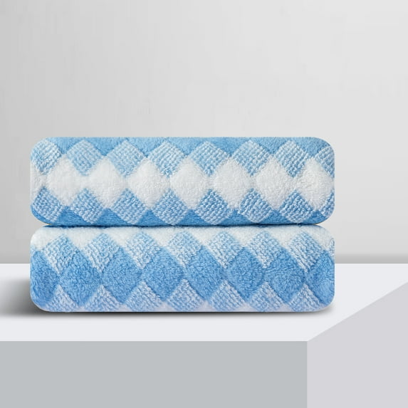 Green Essen 2 Pack Oversized Bath Towel 35 x 70 Inches Highly Absorbent Bath Sheets 600 GSM Soft Extra Large Bath Towel Sets Quick Dry Shower Towel for Bathroom Spa Hotel Gym Pool(Sky Blue)