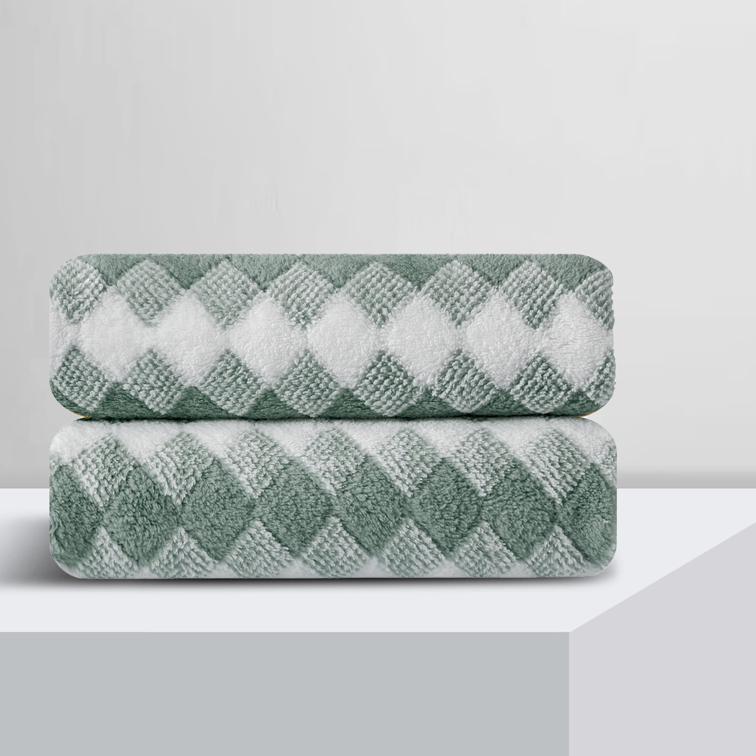 Green Essen 2 Pack Oversized Bath Towel 35 x 70 Inches Highly Absorbent