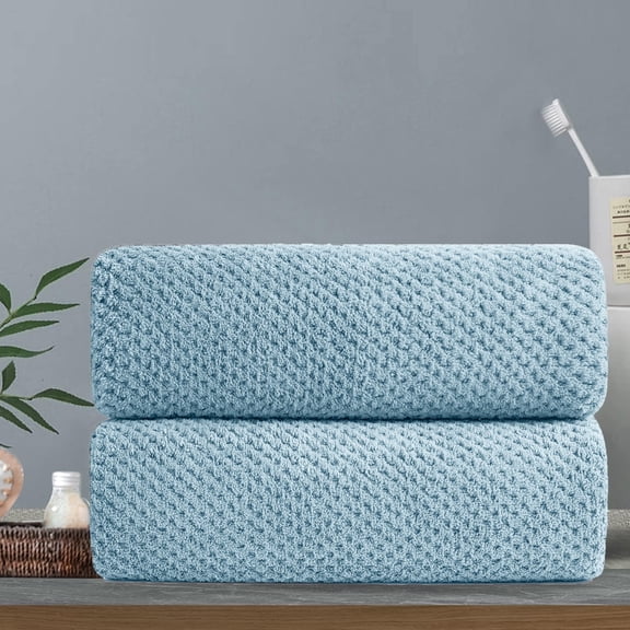 Green Essen 2 Packs Portable Hand Towels Soft Bath Towel Sets 15"x31"Highly Absorbent Bath Sheets Quick Dry Towels for Bathroom Kitchen Spa Hotel Gym(Blue)