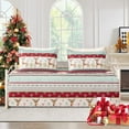 thumbnail image 1 of Green Essen 3 Piece Christmas Blue White Snowflakes Reversible Daybed Cover Set Cozy Daybed Bedding Sets Double Sided Quilting Bedspread Day Bed Cover With 2 Standard Shams,39"x75", 1 of 6