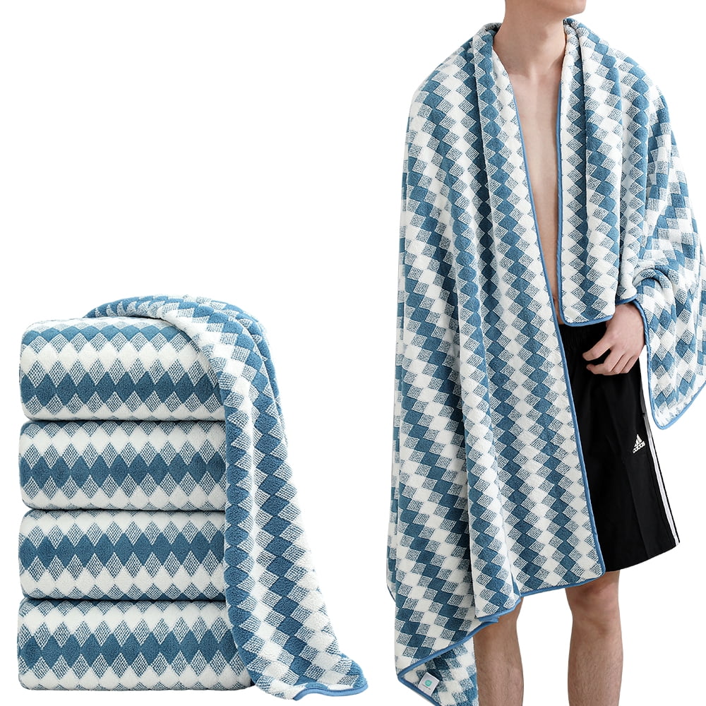 Green Essen 4 PACKS Bath Towel Set Bath Sheet 600 GSM Oversized Thick Bath Shower Towels 35x70-Soft Cozy-Absorbent-Quick Dry-Multi-Purpose Hotel Large Microfiber Bathroom Towels Blue Berry