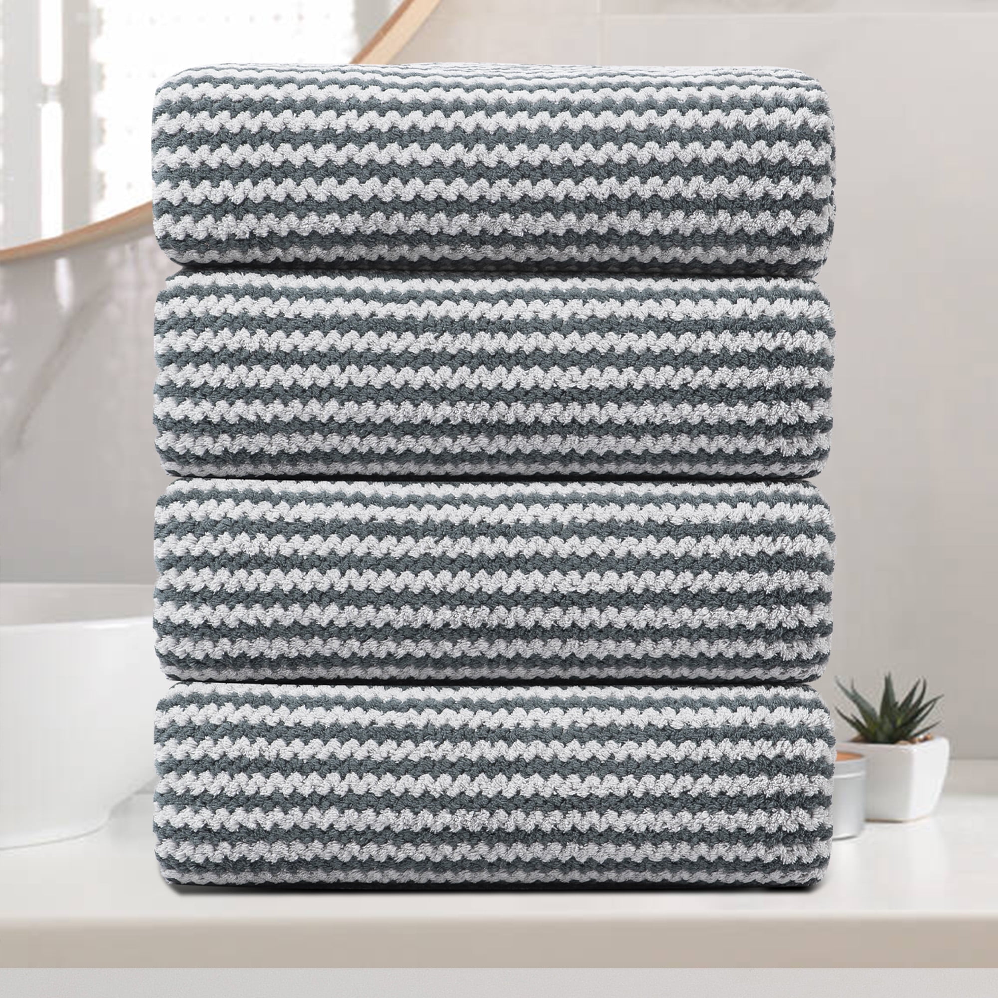 Green Essen 4 Pack Bath Towel Set Soft Bath Sheet 650 GSM Thick ...