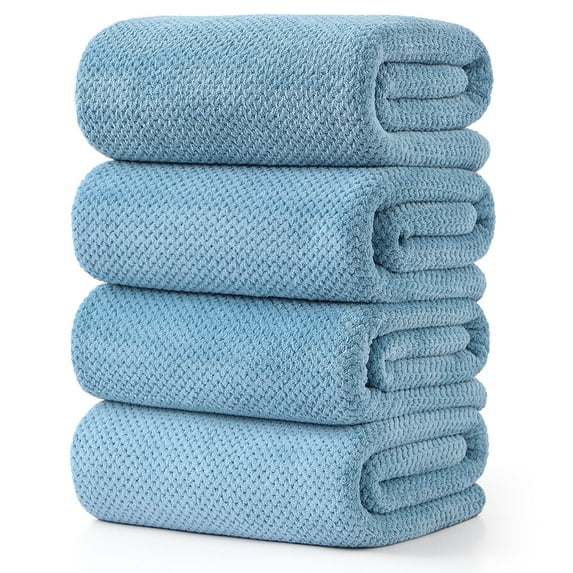 Green Essen 4 Pack Bath Towels Extra Large 35"x 70"Highly Absorbent Quick Dry Large Bath Towels Oversized Microfiber Bath Sheets Soft Bulk Towels for Bathroom Kitchen Spa Hotel Gym Pet(Light green)