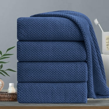 Green Essen 4 Pack Bath Towels Extra Large 35"x 70"Highly Absorbent Quick Dry Large Bath Towels Oversized Microfiber Bath Sheets Soft Bulk Towels for Bathroom Kitchen Spa Hotel Gym Pet(Navy)