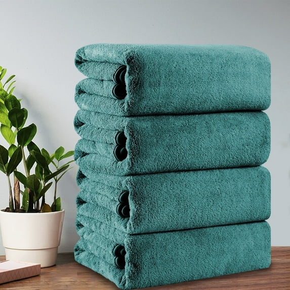 Green Essen 4 Pack Bath Towels Extra Large 35"x 70"Highly Absorbent Quick Dry Large Bath Towels Oversized Microfiber Bath Sheets Soft Towels for Bathroom Kitchen Spa Hotel Gym Pet