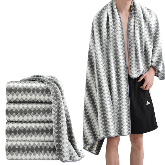 Green Essen 4 Pack Oversized Bath Towel 35 x 70 Inches Highly Absorbent Bath Sheets 600 GSM Soft Extra Large Bath Towel Sets Quick Dry Shower Towel for Bathroom Spa Hotel Gym Pool(Dark Gray)