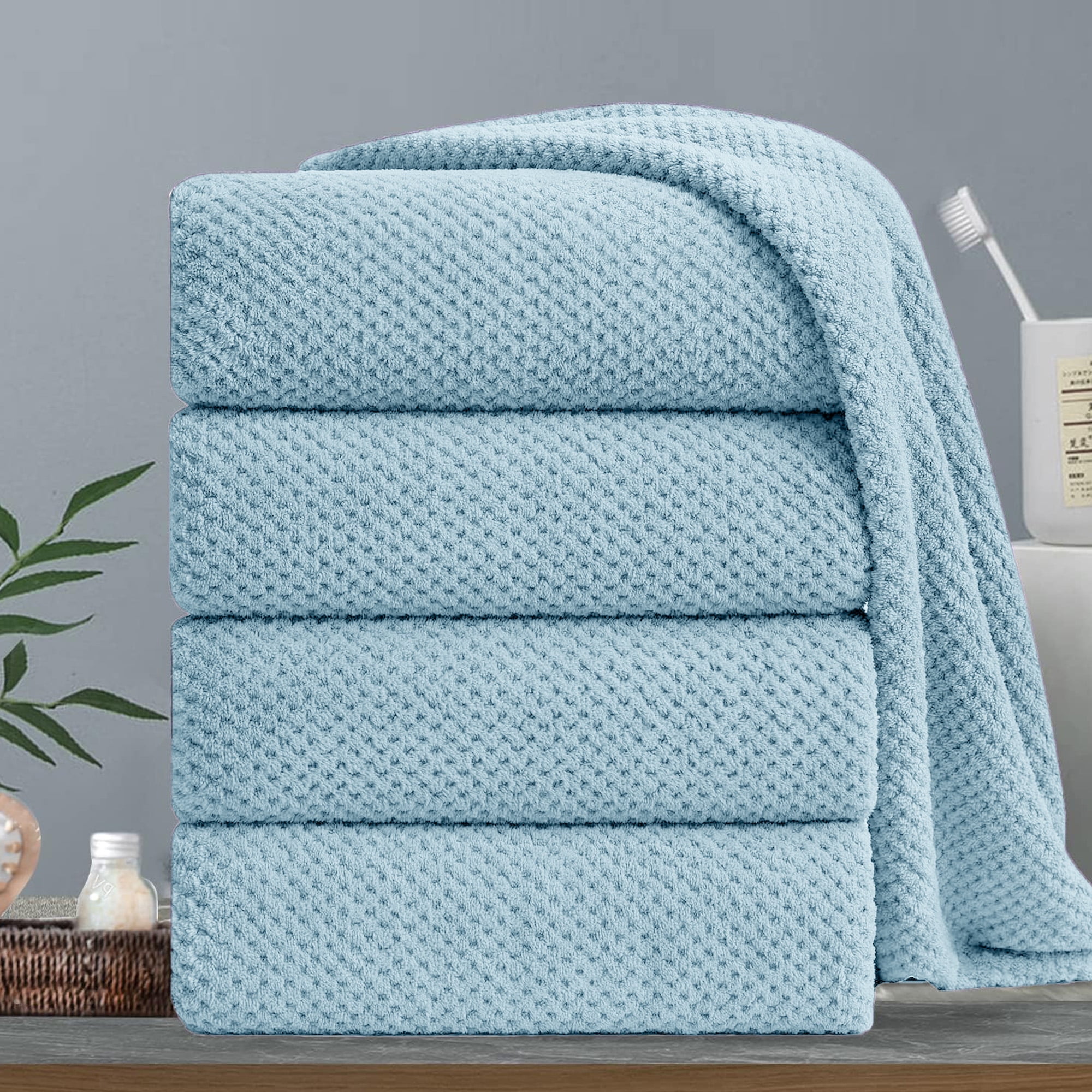 Green Essen 4 Pack Oversized Bath Towel Sets 35"x 70"Highly Absorbent