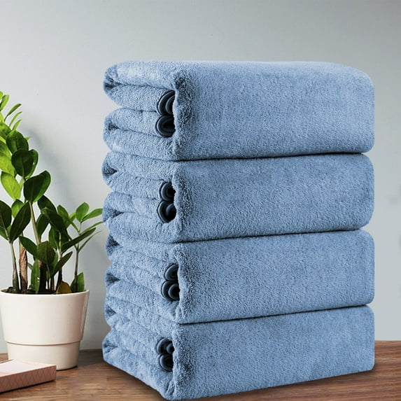 Green Essen 4 Pack Oversized Bath Towel Sets 700 GSM Soft Shower Towels 35 x 70 Inches Quick Dry Bath Sheets Highly Absorbent Bath Towel Clearance for Bathroom Spa Hotel Gym(Blue)