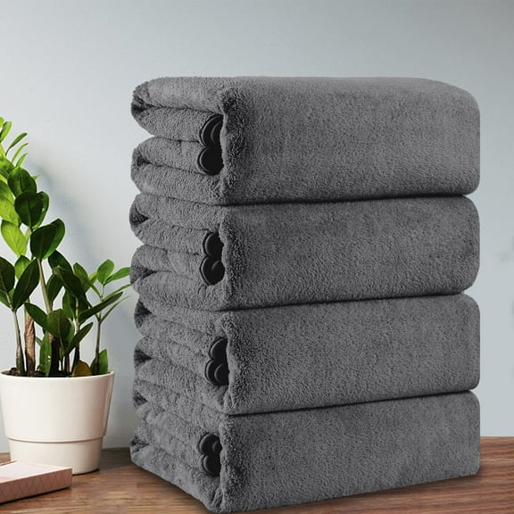 Green Essen 4 Pack Oversized Bath Towel Sets 700 GSM Soft Shower Towels 35 x 70 Inches Quick Dry Bath Sheets Highly Absorbent Bath Towel Clearance for Bathroom Spa Hotel Gym(Dark Grey)