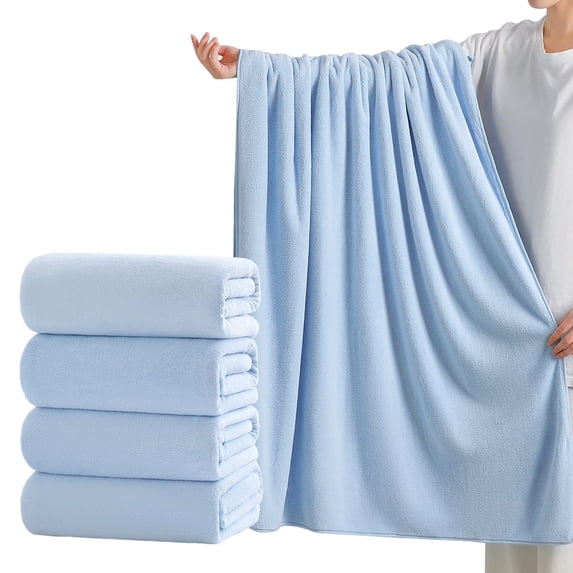 Green Essen 4 Pack Oversized Bath Towel Sets 700 GSM Soft Shower Towels 35 x 70 Inches Quick Dry Bath Sheets Highly Absorbent Bath Towel Clearance for Bathroom Spa Hotel Gym(Blue)