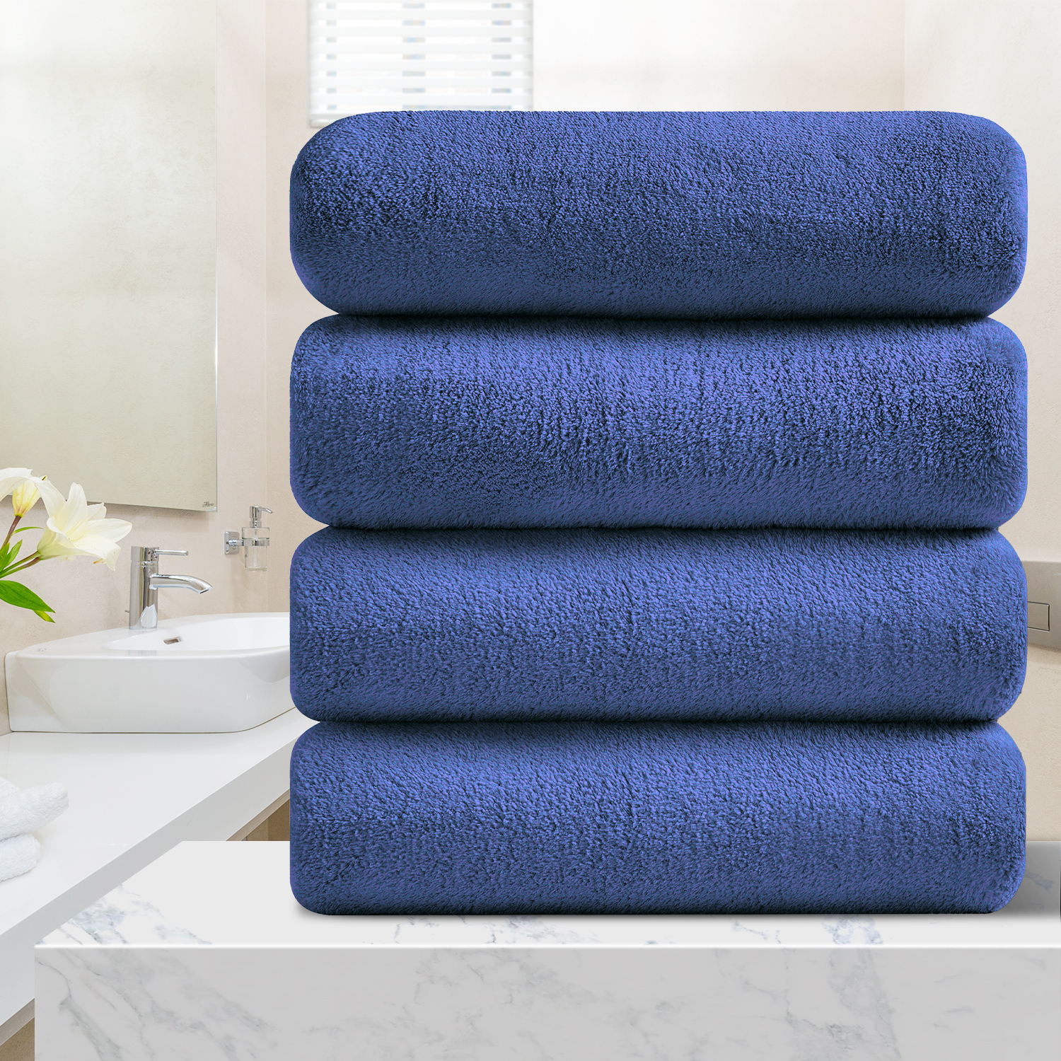 Green Essen 4 Pack Oversized Bath Towel Sets 700 GSM Soft Shower Towels