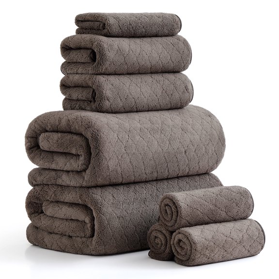 Green Essen 8 Piece Bath Towel Set Bath Sheet 600 GSM Oversized Thick Bath Shower Towels 35"x 70"-Extra Soft Cozy-Absorbent-Quick Dry-Multi-Purpose Hotel Luxury-Assorted- Large Bathroom Towels