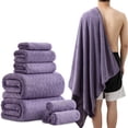thumbnail image 1 of Green Essen 8 Piece Bath Towel Set Bath Sheet 600 GSM Oversized Thick Bath Shower Towels 35"x 70"-Soft Cozy-Absorbent-Quick Dry-Multi-Purpose -Assorted-Hotel Large Microfiber Towels Dark Purple, 1 of 8