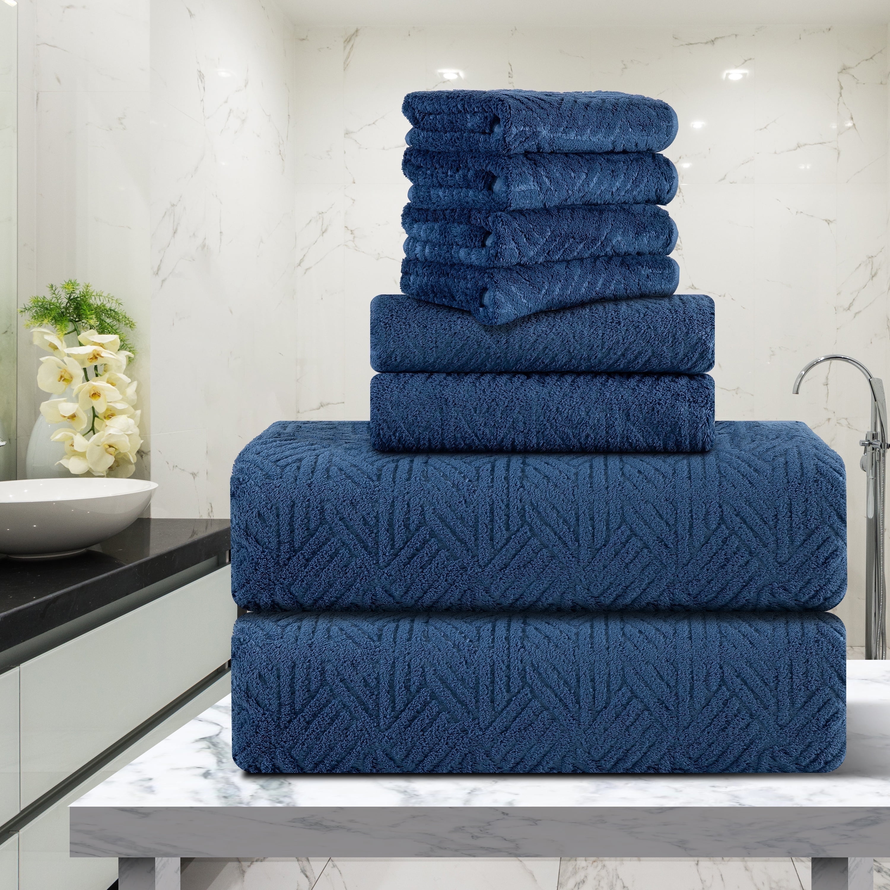 Green Essen 8 Pieces Extra Large Bath Towel Set 35"x 70" Highly ...