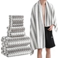 thumbnail image 1 of Green Essen 8 Pieces Oversized Bath Towel Soft Extra Large Bath Towel Sets 35 x 70 Inches 600 GSM Highly Absorbent Quick Dry Bath Sheets for Bathroom Spa Hotel Gym Pool(Light Gray), 1 of 8