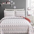 thumbnail image 1 of Green Essen Christmas Quilt Set Queen/Full Size Reversible Rustic Quilt Cabin Bedspreads Reindeer Bells Coverlet Lightweight Bed Cover with 2 Pillowcases, 1 of 7