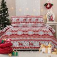 thumbnail image 1 of Green Essen Christmas Quilt Set Queen Size Bedspread Red Bedding Rustic Deer Quilt Microfiber Reversible Coverlet for Home Decor, 1 of 8