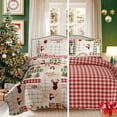 thumbnail image 1 of Green Essen Christmas Quilts Sets Queen/Full Size Reversible Rustic Lodge Deer Bedding Set Snowman Bedspread Lightweight Elk Coverlet Bed Decor, 1 of 9