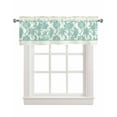 thumbnail image 1 of Green Ethnic Floral Linen Curtain Valance for Bedroom/Bathroom/Kitchen/Office/Living/Dining Room Window,Boho Tribal Traditional Mexican Pocket Topper Drapes Decorative Cafe Drapery Panel 42"x18", 1 of 6
