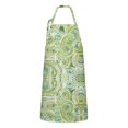 thumbnail image 1 of Green Ethnic Paisley Pattern Apron-Garden Aprons for Women with Pockets-Cotton Linen Waterproof Kitchen Cooking Gardening Aprons Adjustable for Kitchen,Cooking,BBQ and Salon 33x27 Inch, 1 of 7
