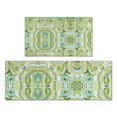 thumbnail image 1 of Green Ethnic Paisley Pattern Kitchen Rugs Sets Of 2,Anti Fatigue Kitchen Mat Rugs Non Slip Washable,Decorative Kitchen Floor Mats for Kitchen,Sink,Laundry,17"x30"+17"x47", 1 of 7